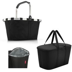 Reisenthel Geschenkset carrybag black schwarz und coolerbag schwarz im Set - das kleine schwarze kombiniert mit dem coolen schwarzen